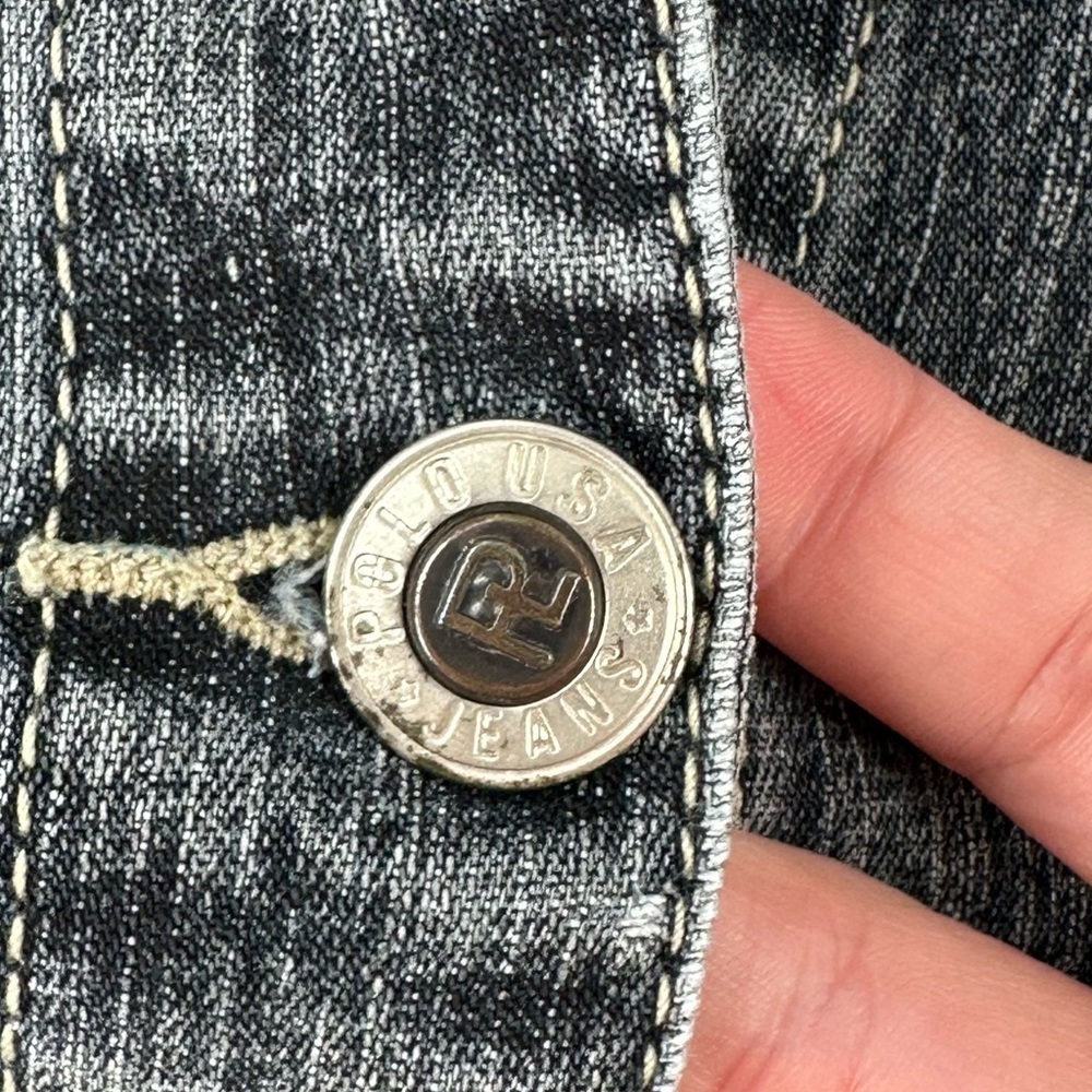 Polo womens jean jacket size M distressed denim Ralph Lauren - Picture 3 of 12
